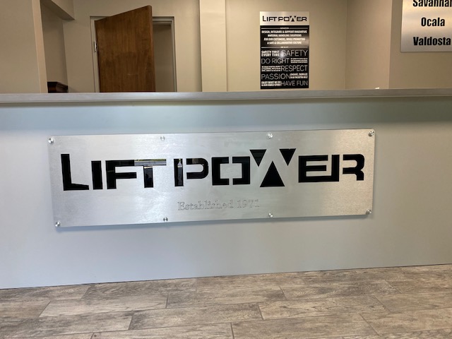 Lift Power acrylic reception sign by Jacksonville Signs & Graphics